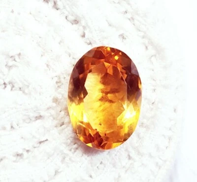 Brazilian Citrine Oval Cut 12.00 Ct Certified Loose Gemstone With Free Gift - Image 1 of 4