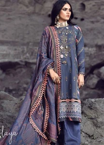 Viscose Linen Sana Safinaz  Maria B Asim Jofa Salwar Kameez Elan Zainab Suffuse - Picture 1 of 10