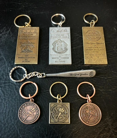 NY Yankees Keychains- Collection of 7 Game Day Give Away Keychains (Jeter) Cover
