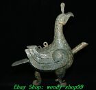13"Old Chinese Western Zhou Dynasty Bronze Ware Phoenix Bird Wine Tea Pot Flagon