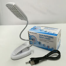 Flexible 28 LED Clip Light Table Desk Reading Lamp White Light + USB Plug Vogue