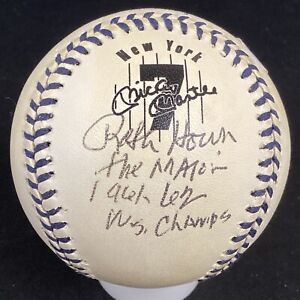 Ralph Houk Signed Baseball Mickey Mantle Yankees Stats Major WSC Autograph JSA