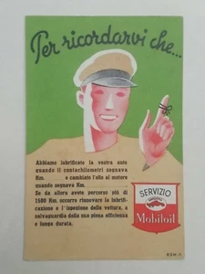 CARTOLINA PUBBLICITARIA MOBILOIL LUBRIFICANTI AUTOMOBILE MACCHINA AUTO FIRENZE  - Foto 1 di 2
