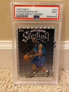 1996 Topps Finest Stephon Marbury Atomic Refractor #253 Rookie PSA 9 Mint - Picture 1 of 2