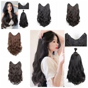 Natural Clip in Hair Extension Synthetic Invisible Seamless Hair Pads  Women