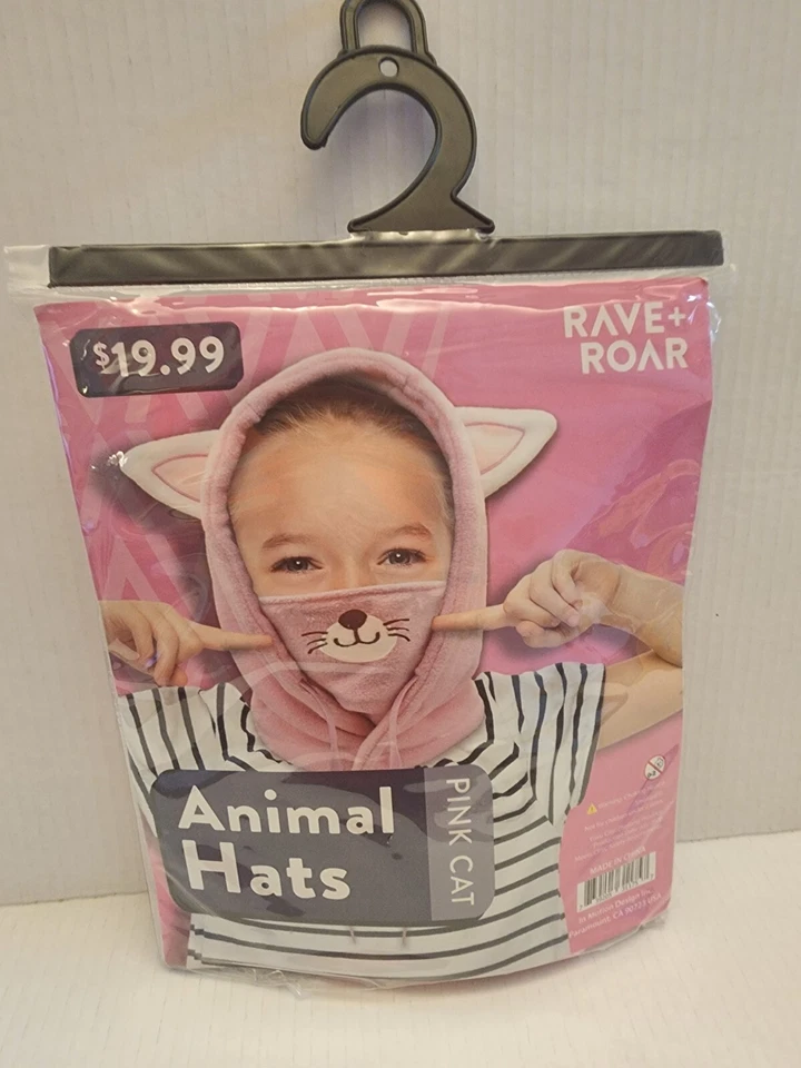 Sombrero de animal rosa gato rave y rugido Foto 1 de 2