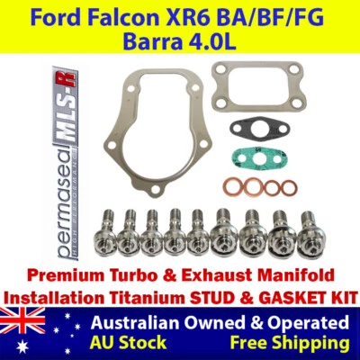 Permaseal MLS-R Turbo Titanium Stud & Gasket Kit For Ford Falcon G6E F6 Barra 4L - Image 1 of 4