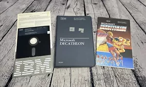 Microsoft IBM Olympic Decathlon PC Computer Game Floppy Disk Case & Instructions - Picture 1 of 8