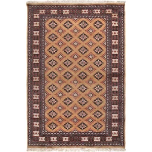 Jaldar Area Orange Rug Hand Knotted Wool With Silk Touch Home (4'1x6'0)ft W29526 - Picture 1 of 8