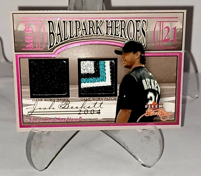 /18 👀 Josh Beckett 2004 Fleer Sweet Sigs Ballpark Heroes Dual Game Patch Jersey - Image 1 of 4