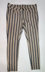 NWOT 6397 Womens Mini Skinny Stripe Jeans Blue/White/Brown Size 27 - Picture 1 of 8