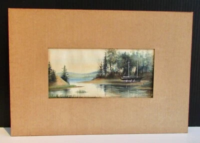 ANTIGUA ACUARELA PINTURA SOBRE PAPEL FIRMADA J.C. McKEAN SIN MARCO 4" X 8" 1/4 Foto 1 de 4