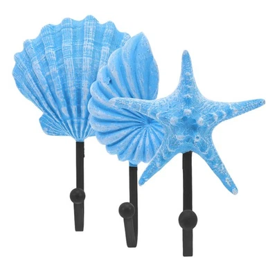  3pcs Towel Hooks: Vintage Key Rack, Mediterranean Decorative Wall Hangers - - Image 1 of 4