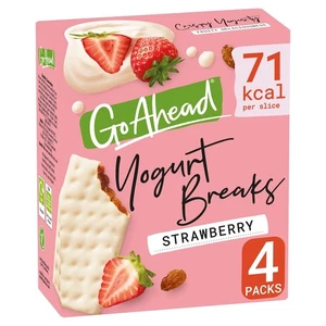 Go Ahead Strawberry Fruit Yogurt Breaks Snack Bars Multipack 4 x 35.5g - Picture 1 of 3