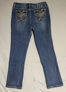 Code Bleu Annette Size 14 Embellished Bootcut Denim Jeans - Picture 1 of 17