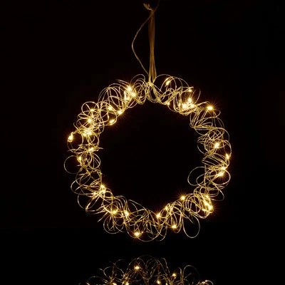 Ghirlanda a led decorativa Corona di luci 30 cm Argento Ghirlanda luminosa - Immagine 1 di 4