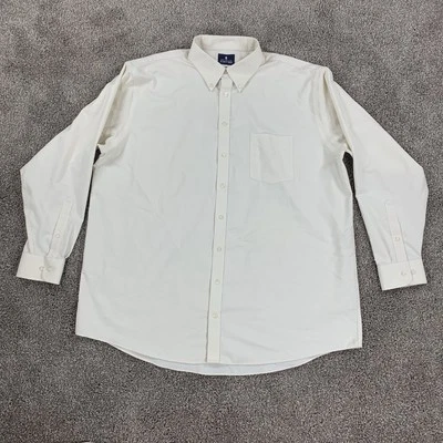 Stafford Mens Dress Shirt 18.5 36-37 BIG Solid Beige Travel Wrinkle Free Oxford - Image 1 of 4