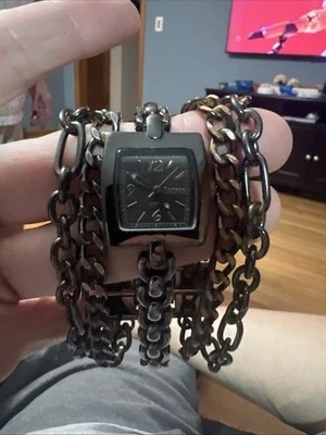 Vintage Decree Women's Black Multi-Strand Quartz Watch Chain Bracelet Style - Image 1 of 3