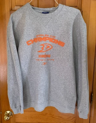 Sudadera Reebok Anaheim Ducks 2007 Stanley Cup Champions Gris Reebok talla L Foto 1 de 4