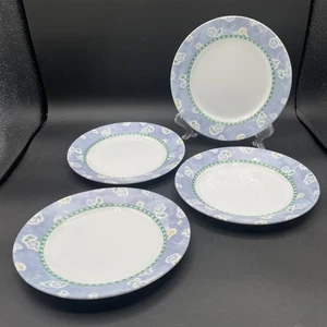 Corelle Bluefield 8.5" Lunch Luncheon Salad Plate Floral Rim Set of 4 - Picture 1 of 7