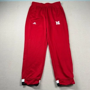 Adidas Nebraska Pants Mens L Cornhuskers NCAA Sweat Drawstring Gym Embroidered - Picture 1 of 13