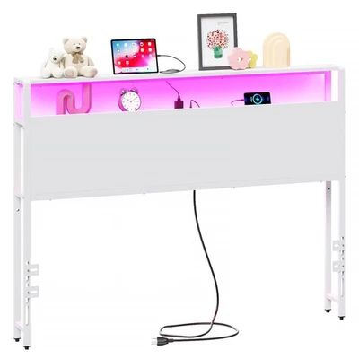 Full Sized Headboard with 2 Tiers Storage Shelves, Sturdy and Stable Headboar... - Image 1 of 4