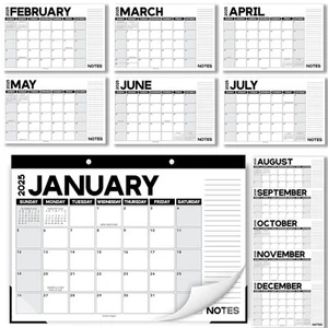 Calendario de escritorio blanco y negro 2025-2026 - Imagen 1 de 1