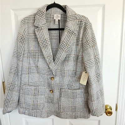 Blazer de tweed St. John's Bay mezcla de lana dinero antiguo herencia negocios carrera cuadros Foto 1 de 4