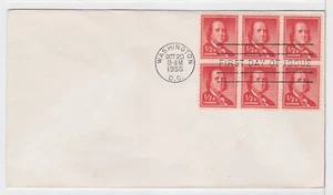 TurtlesTradingPost- Benjamin Franklin 1/2c - #1030- 1955 FDC Block of 6 - Picture 1 of 1