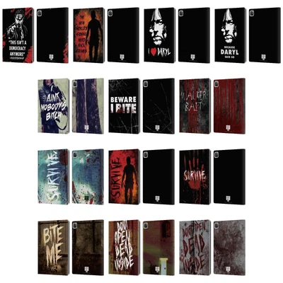 CUSTODIA LIBRO UFFICIALE AMC THE WALKING DEAD TIPOGRAPHY IN PELLE PER APPLE iPAD