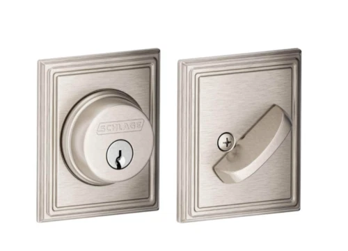 Cerrojo Schlage monocilíndrico grado 1 con rosa Addison decorativa - B60N AÑADIR Foto 1 de 1