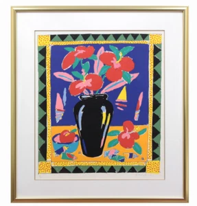 Ken Done "Flowers" Lithograph Edition Autographed Framed 490/500 - Picture 1 of 3