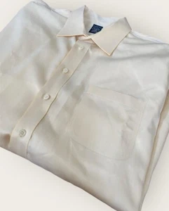 Joseph & Feiss Dress Shirt Mens 18 36/37 Tall Yellow Stripe Button Down (Flaw) - Picture 1 of 10