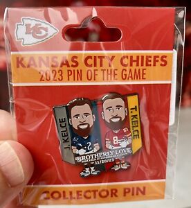 Kelce Brothers Eagles At Chiefs MNF 11-20-23 NFL Game Day Pin Mahomes Hurts