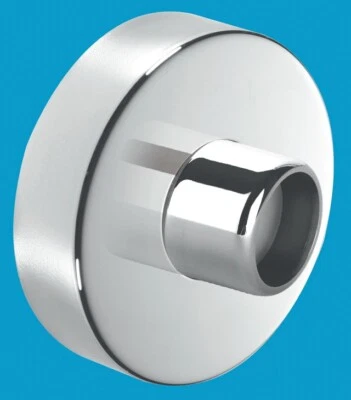 Chrom Ablaufrohr 32mm 35mm auf Kunststoff Adapterkupplung mit Chrom Wandverkleidung - Bild 1 von 4