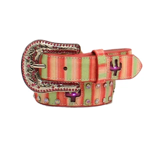 Angel Ranch® Girl's Light Up Cactus Striped Print Belt D130001230 - Picture 1 of 1