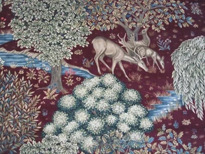 WILLIAM MORRIS CURTAIN FABRIC DESIGN "The Brook Velvet" 1 METRE TAPESTRY RED - Picture 1 of 10