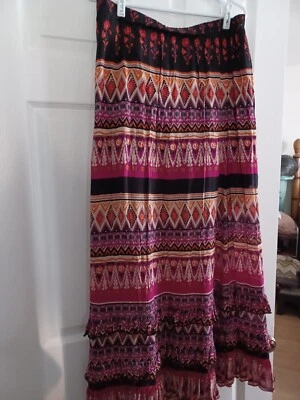 Neiman Marcus Size L Maxie Skirt Multi-color  Futia/Black/Sand Viscose - Изображение 1 из 4