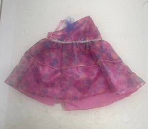 Build A Bear Pink Floral Tulle Satin Lined Dress Purple Flower Ribbon Strap - Picture 1 of 4