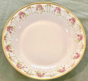 Antique T & V Limoges Hand Painted Porcelain China 7.5" Shallow Soup Bowl - Picture 1 of 4