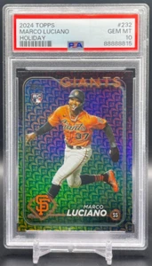 2024 Topps Series 1 Marco Luciano Rookie Card Holiday #232 PSA 10 GEM MT - Picture 1 of 2
