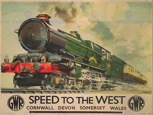 87301 GWR RAILWAY RAIL TRAIN STEAM ENGINE CORNWALL Decor Wall Print Poster - Picture 1 of 7