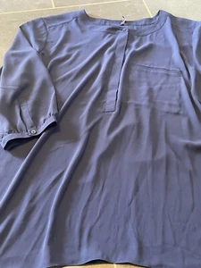 NWT NYDJ Button Detail Shirt MSRP $98 Womens 3X Midnight Navy Blue Blouse - Picture 1 of 6