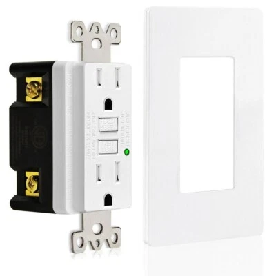 7PC GFI Outlet 15 Amp Non-Tamper-Resistant Wall Receptacle Commercial Grade ETL - Image 1 of 4