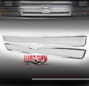 99-02 CHEVY SILVERADO 1500/00-06 REJILLA SUPERIOR DE MALLA INOXIDABLE TAHOE 2 PIEZAS - Imagen 1 de 4