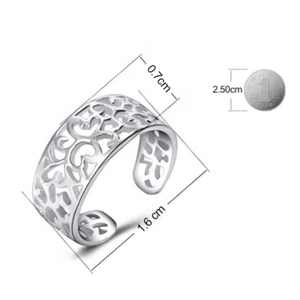 New 925 Solid Sterling Silver FILIGREE Adjustable Toe ring - Imagen 1 de 2