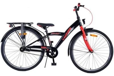 26 Zoll Thombike Rot Schwarz 9-12 Jahre Fahrrad Hand/Rücktrittbremse Beleuchtung - Bild 1 von 4