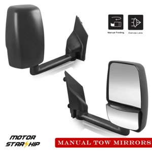 Side View Tow Mirrors Folding for 2003-17 Chevy Express GMC Savana Van 1500 3500 - Picture 1 of 11