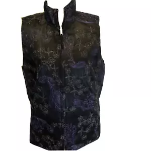 Giubbotto Chico's reversibile giacca donna taglia 2 US 12 nero floreale lino camper nuovo - Foto 1 di 17