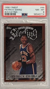1996 Topps Finest Patrick Ewing Sterling #44 PSA 8 - Foto 1 di 1
